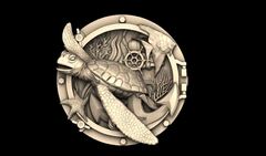 Силиконовый молд Медальон Черепаха