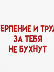 Пакет подарочный под бутылку, «Терпение и труд», 13*32*11 см (Д*В*Ш)