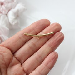 Трубочка с петелькой, спейсер, 39*3 мм, позолота, П794