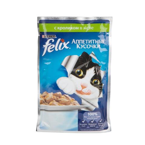 Felix кусочки в желе для кошек с кроликом 85 г