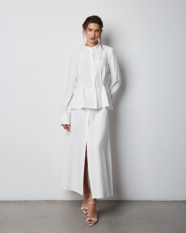 Блуза из смесовой вискозы Александр Маккуин белый