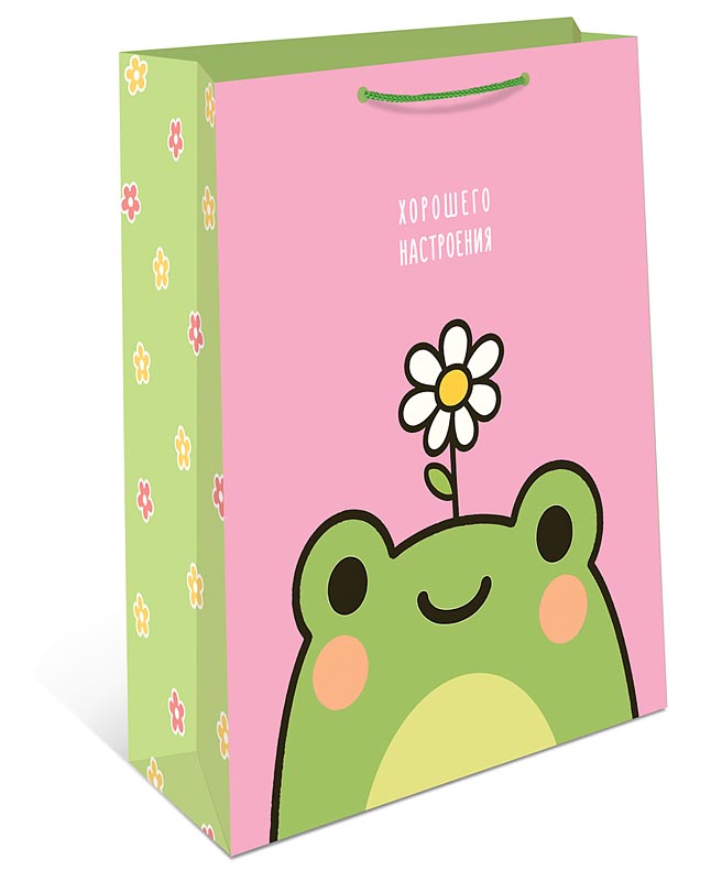 Пакет подарочный L вертикальный, Хорошего настроения, 33*42,5*10 см (Д*В*Ш), 1 шт.