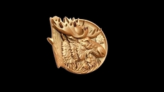 Силиконовый молд Лось (медальон) № 0473