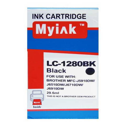 Картридж для Brother MFC-J5910, 6510, 6710 (LC1280XLBK) Black (29,6ml, Pigment) MyInk
