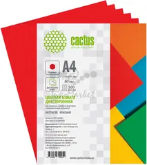 Бумага Cactus CS-CPR-A480500 A4/80г/м2/500л./красный интенсив — фото 3