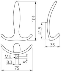 Крючок мебельный E-018, сатин GTV