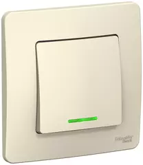 ПЕРЕКЛ.1-кл.С/У подстветка 10А 250B, МОЛОЧНЫЙ BLNVS010612