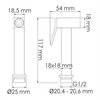 WasserKRAFT A5551.184.237.213 Встраиваемый комплект для биде со шлангом 120 см