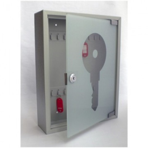 Шкаф для ключей Office-Force 20084 серый (на 20 ключей, металл/стекло)