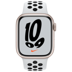 Смарт часы Apple Watch Nike Series 7 GPS, 41mm Starlight Aluminium Case with Pure Platinum/Black Nike Sport Band (MKN33GK/A)
