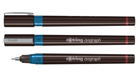 Изограф Rotring, толщина линии: 0.70 mm, корпус: пластик, цвет: бордовый (1903494)
