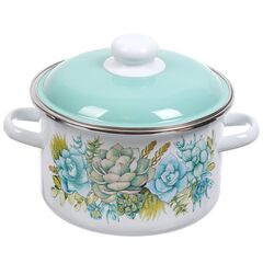 Кастрюля сталь, эмал, 3 л, с крыш, крышка сталь, СтальЭмаль, Монантес, 6RD181M, белоснежная, индукц