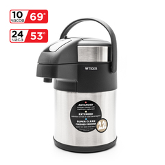 Термос с пневмонасосом Tiger MAA-A222 Stainless, 2.2 л (цвет - стальной)