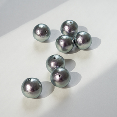 Хлопковый жемчуг, оттенок "Rich Gray", шар 16мм, сквозное отверстие