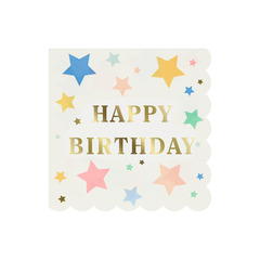 Салфетки большие звёздные "Happy Birthday" 16 шт.