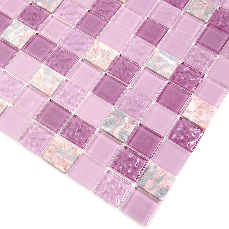 MSD-063 Мозаика из стекло мрамор Natural Madras розовый квадрат