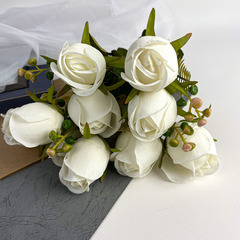 №2 Роза искусственная, цвет белый, букет 35 см.