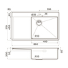 Omoikiri 4997044 Мойка Akisame 86-GB-R Side нерж.сталь/графит