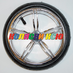 Колесо для детской коляски №006041 надув 10дюймов без вилки (металлизация) низкопрофильное