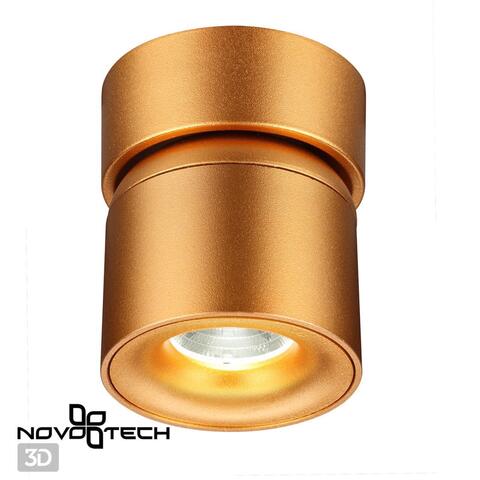 358810 OVER NT21 150 матовое золото Накладной светодиодный светильник IP20 LED 10W 850Лм 4000K 220V GESSO