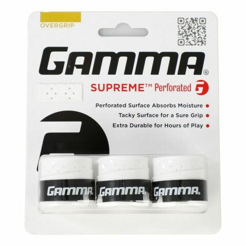 Намотки теннисные Gamma Supreme Perforated 3P - white