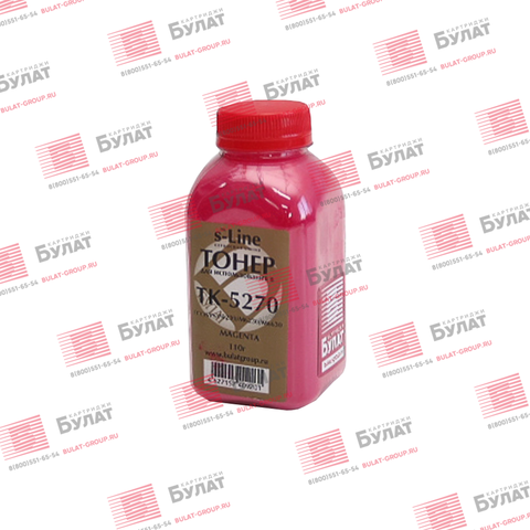 Тонер БУЛАТ s-Line TK-5270 для Kyocera ECOSYS P6230 (Пурпурный, банка 110 г)