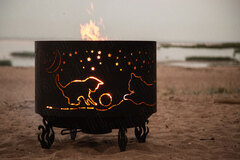 Костровая чаша Fire-House Коты и звезды Премиум (с зольником), 100 см