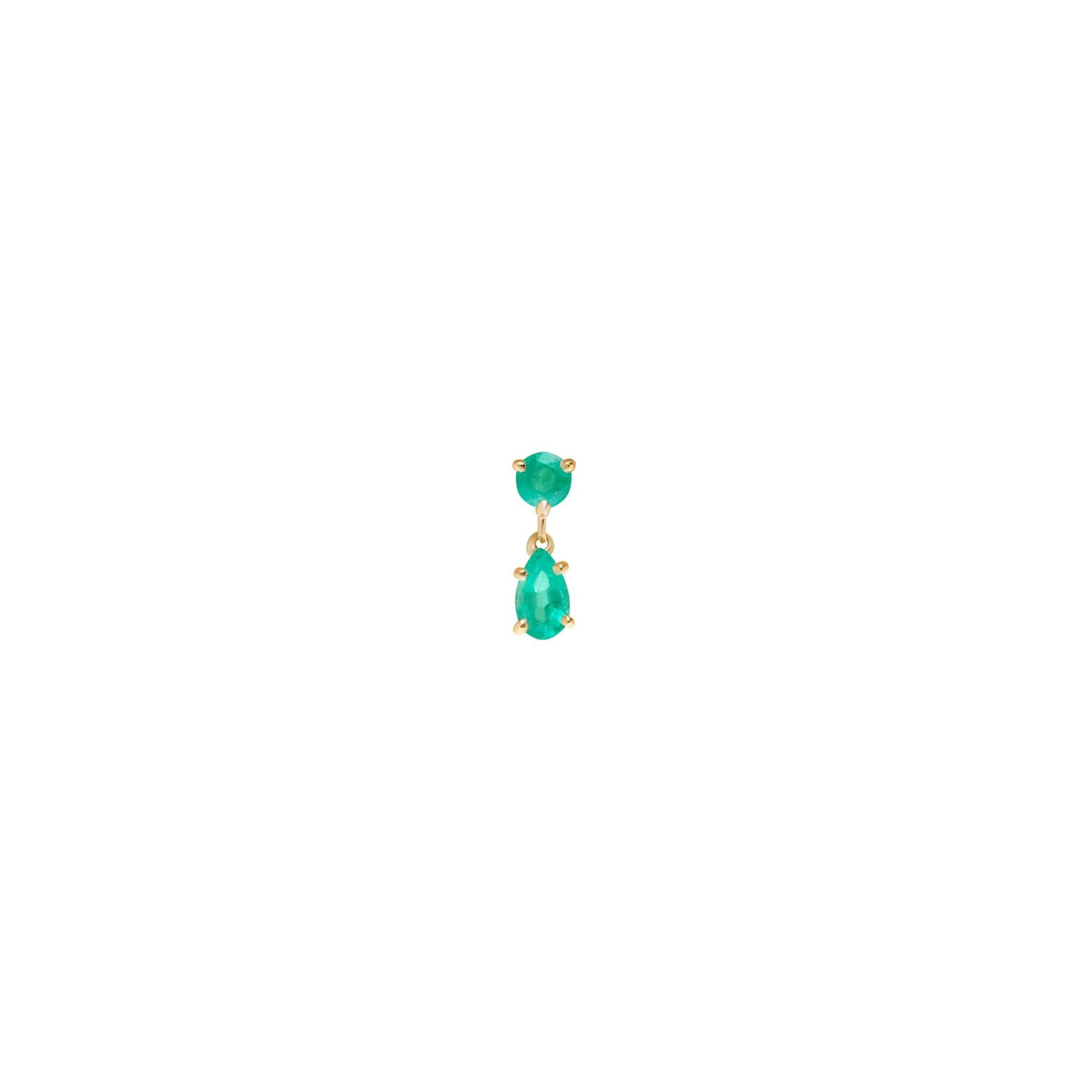 Emerald Drop Stud Earring