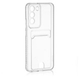 Силиконовый чехол с визитницей - кармашком для карт Clear Card для Samsung Galaxy S23 Plus (Прозрачный)