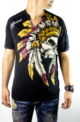 Affliction | Футболка мужская WINDTALKER SLIT NK Tee A14941 перед