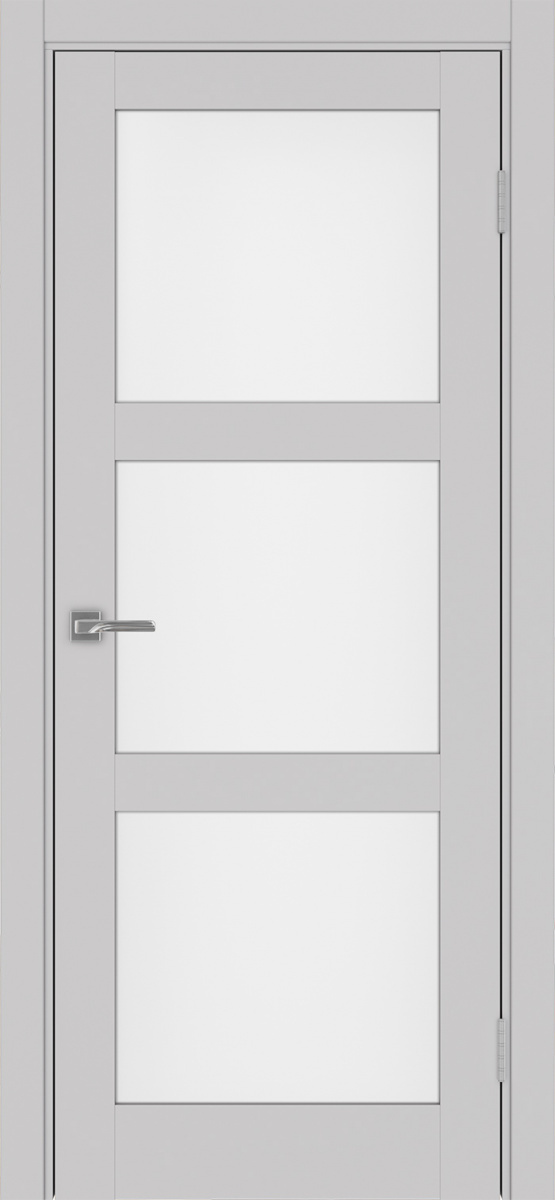 Дверь межкомнатная Оптима Порте Турин 530.222, цвет пепельный, экошпон, стекло мателюкс