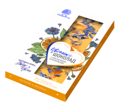 Шоколад цветной с апельсином и васильком / 100 г / Сибирский кедр