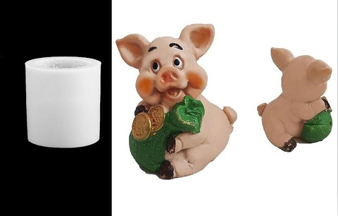 Силиконовый молд Свинка 3D