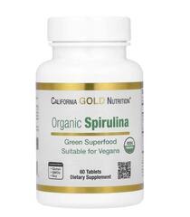 California Gold Nutrition, органическая спирулина, 500 мг, 60 таблеток
