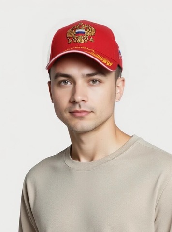Картинка кепка Skully Wear BCP-701 red - 3