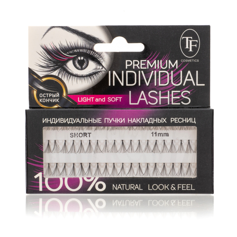 TF Пучки ресниц Individual lashes М201 12мм Short черный
