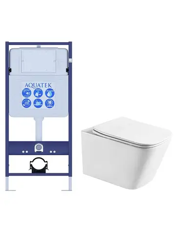 Aquatek SET Aquatek ЛИБРА T SET Aquatek ЛИБРА T (рама Aquatek Standard INS-0000012(без клавиши и крепежа)+унитаз ЛИБРА AQ1505T-00 с тонким сиденьем soft-close TORNADO)