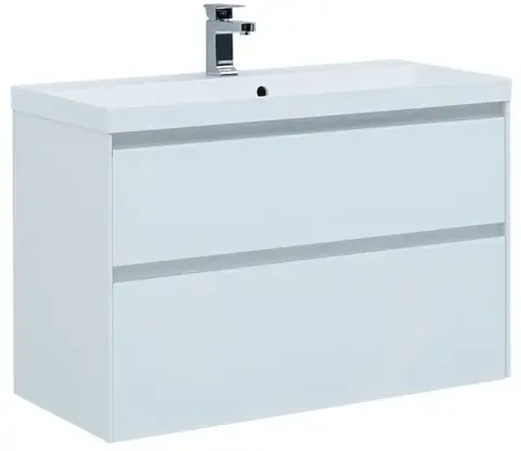 Aquanet 242526 Тумба с раковиной Гласс 100 цв.белый (242526)