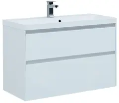 Aquanet 242526 Тумба с раковиной Гласс 100 цв.белый (242526) фото