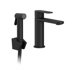 Ravak X070462 Смеситель для умывальника с гигиеническим душем 175 мм CR II 112.20BL ЧЕРНЫЙ фото