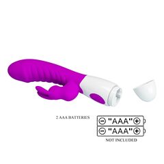 Лиловый вибратор-кролик Naughty Bunny - 19,8 см. - 