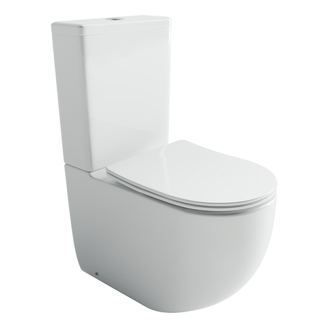 Ceramica Nova CN4001T-B CN4001T-B Напольная пристенная чаша унитаза METROPOL, смыв Торнадо, с сиденьем микролифт, цвет белый