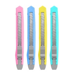 
          Канцелярский нож для резки бумаги 9 мм, 4 шт, MC-Basir, набор ножей скальпелей 4-х цветов