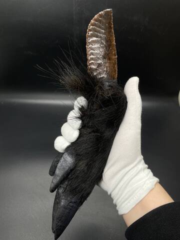 Обсидиановый нож с рукоятью копыта вепря 28 см