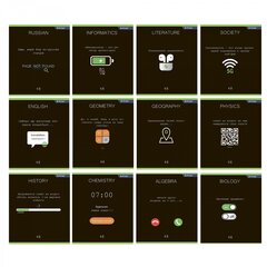 Комплект предметных тетрадей А5 48л., 12 предм., со справочным материалом, скрепка, мелованный картон (стандарт), блок офсет, Alingar "Loading"