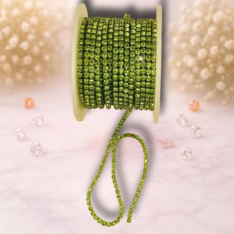 стразовая лента 3мм ,цвет салатный (1м)