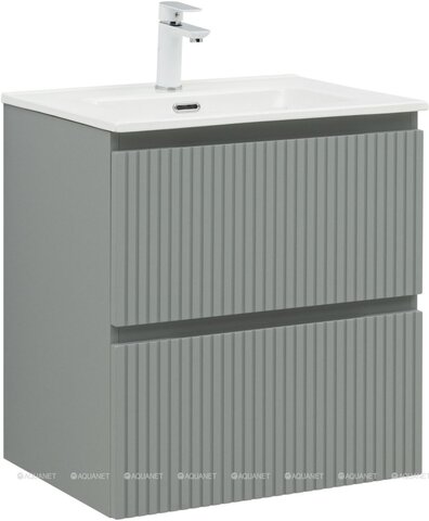 Aquanet 332536 Тумба с раковиной Джейн 60 цв.мисти грин (раковина Flat) (332536)