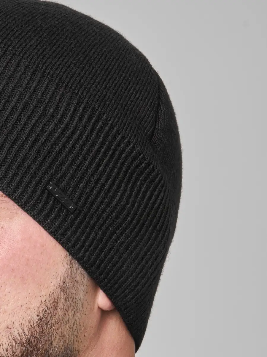 Шапка вязаная мужская зимняя шерстяная без отворота черная синяя, головные уборы зимние мужские