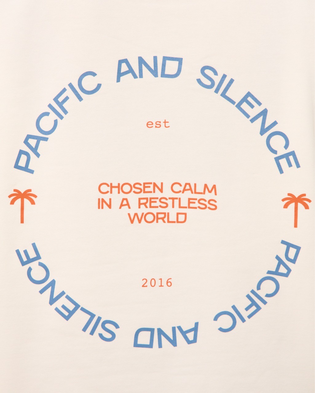 Футболка 03, ТИШИНА И УМИРОТВОРЕНИЕ, сине-оранжевая