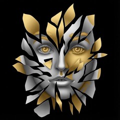 Силиконовый молд Лицо в осколках № 553